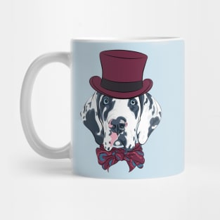 Harlequin Great Dane Puppy in hat Mug